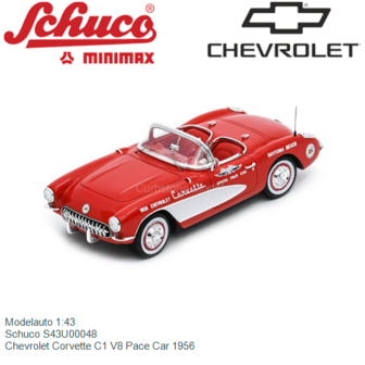 Modelauto 1:43 | Schuco S43U00048 | Chevrolet Corvette C1 V8 Pace Car 1956