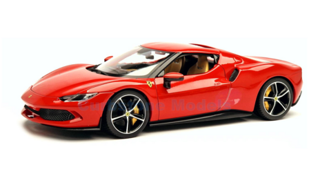 Modelauto 1:18 | Bburago 18-16018Red | Ferrari 296 GTB Hybrid 380 HP V6 Rood 2021