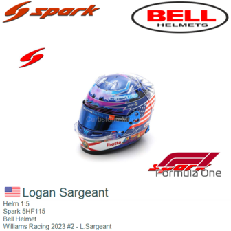 Helm 1:5 | Spark 5HF115 | Bell Helmet | Williams Racing 2023 #2 - L.Sargeant