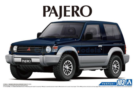 Bouwpakket 1:24 | Aoshima AO05697 | Mitsubishi Pajero XR-II Blue 1991