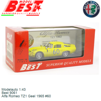 Modelauto 1:43 | Best 9061 | Alfa Romeo TZ1 Geel 1965 #60