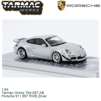 1:64 | Tarmac Works T64-057-AB | Porsche 911 997 RWB Zilver