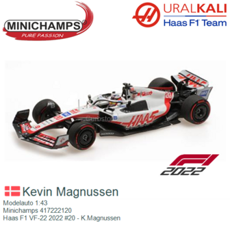 Modelauto 1:43 | Minichamps 417222120 | Haas F1 VF-22 2022 #20 - K.Magnussen