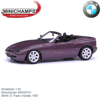 Modelauto 1:43 | Minichamps 400020101 | BMW Z1 Paars metallic 1987