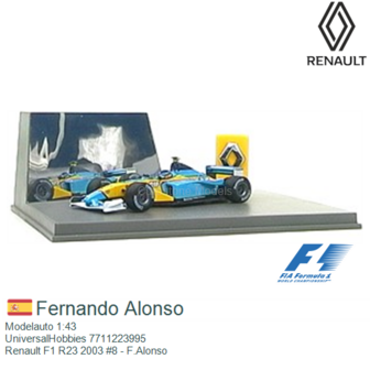 Modelauto 1:43 | UniversalHobbies 7711223995 | Renault F1 R23 2003 #8 - F.Alonso