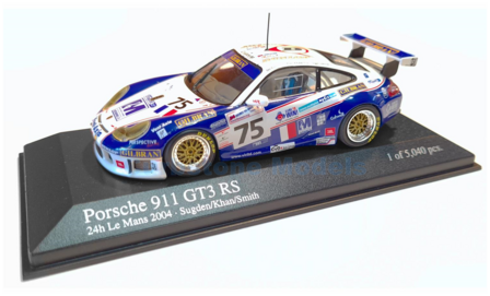 Modelauto 1:43 | Minichamps 400046975 | Porsche 911 GT3 RS | Perspective Racing 2004 #75 - T.Sugden - N.Smith - I.Khan - I.Khan