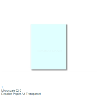 1: | Microscale 02-0 | Decalset Papier A4 Transparant