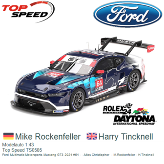 Modelauto 1:43 | Top Speed TS0585 | Ford Multimatic Motorsports Mustang GT3 2024 #64 - -.Mies Christiopher  - M.Rockenfeller - 