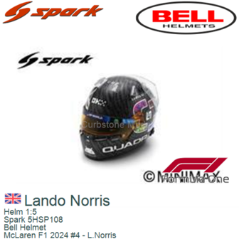 Helm 1:5 | Spark 5HSP108 | Bell Helmet | McLaren F1 2024 #4 - L.Norris