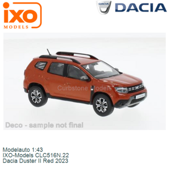 Modelauto 1:43 | IXO-Models CLC516N.22 | Dacia Duster II Red 2023