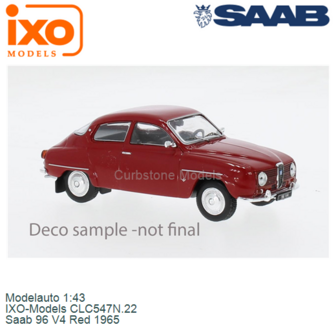 Modelauto 1:43 | IXO-Models CLC547N.22 | Saab 96 V4 Red 1965