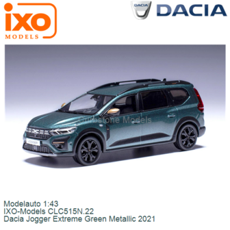 Modelauto 1:43 | IXO-Models CLC515N.22 | Dacia Jogger Extreme Green Metallic 2021