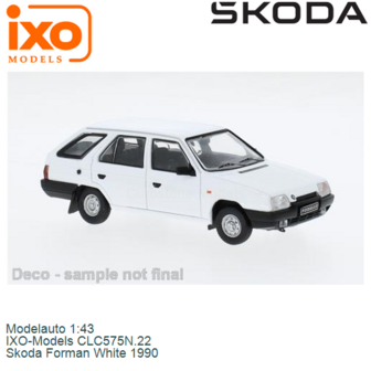 Modelauto 1:43 | IXO-Models CLC575N.22 | Skoda Forman White 1990