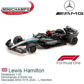 Modelauto 1:43 | Minichamps 410240144 | Mercedes AMG W15 2024 - L.Hamilton