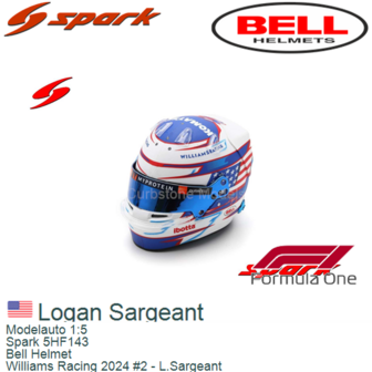 Modelauto 1:5 | Spark 5HF143 | Bell Helmet | Williams Racing 2024 #2 - L.Sargeant