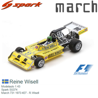 Modelauto 1:43 | Spark S5374 | March 731 1973 #27 - R.Wisell