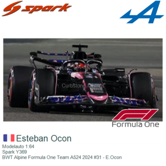 Modelauto 1:64 | Spark Y369 | BWT Alpine Formula One Team A524 2024 #31 - E.Ocon