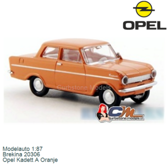 Modelauto 1:87 | Brekina 20306 | Opel Kadett A Oranje