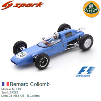 Modelauto 1:43 | Spark S7292 | Lotus 24 1963 #28 - B.Collomb