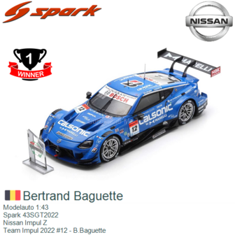 Modelauto 1:43 | Spark 43SGT2022 | Nissan Impul Z | Team Impul 2022 #12 - B.Baguette