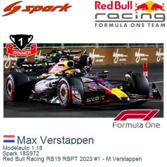 Modelauto 1:18 | Spark 18S972 | Red Bull Racing RB19 RBPT 2023 #1 - M.Verstappen