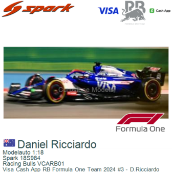 Modelauto 1:18 | Spark 18S984 | Racing Bulls VCARB01 | Visa Cash App RB Formula One Team 2024 #3 - D.Ricciardo