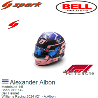 Modelauto 1:5 | Spark 5HF142 | Bell Helmet | Williams Racing 2024 #21 - A.Albon