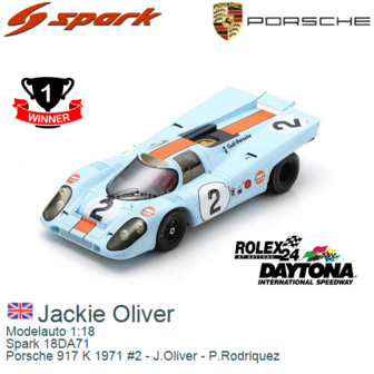 Modelauto 1:18 | Spark 18DA71 | Porsche 917 K 1971 #2 - J.Oliver - P.Rodriquez