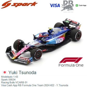 Modelauto 1:43 | Spark S9534 | Racing Bulls VCARB 01 | Visa Cash App RB Formula One Team 2024 #22 - Y.Tsunoda