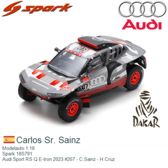 Modelauto 1:18 | Spark 18S791 | Audi Sport RS Q E-tron 2023 #207 - C.Sainz - H.Cruz