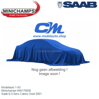 Modelauto 1:43 | Minichamps 940170830 | Saab 9-3 Aero Cabrio Geel 2001