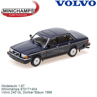 Modelauto 1:87 | Minichamps 870171404 | Volvo 240 GL Donker Blauw 1986