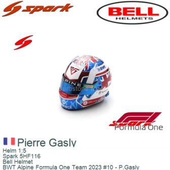 Helm 1:5 | Spark 5HF116 | Bell Helmet | BWT Alpine Formula One Team 2023 #10 - P.Gasly