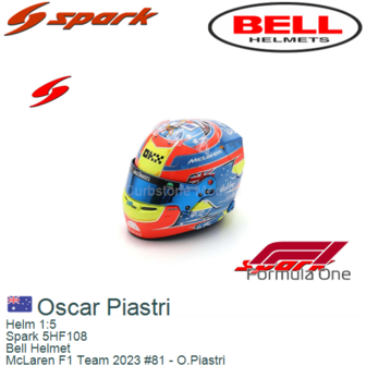 Helm 1:5 | Spark 5HF108 | Bell Helmet | McLaren F1 Team 2023 #81 - O.Piastri