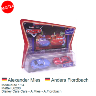 Modelauto 1:64 | Mattel L6290 | Disney Cars Cars - A.Mies - A.Fjordbach