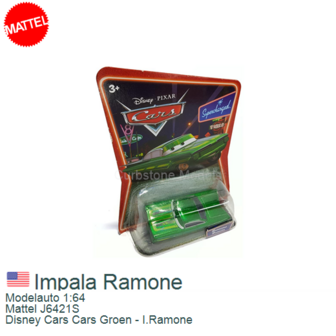 Modelauto 1:64 | Mattel J6421S | Disney Cars Cars Groen - I.Ramone