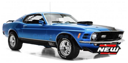 Modelauto 1:18 | Maisto 31453BLUE | Ford Mustang Mach 1 Blue Metallic 1970