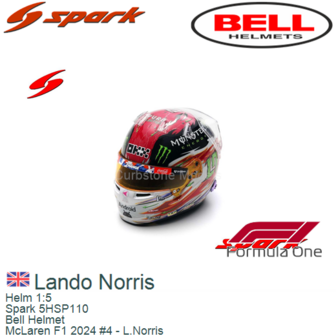 Helm 1:5 | Spark 5HSP110 | Bell Helmet | McLaren F1 2024 #4 - L.Norris