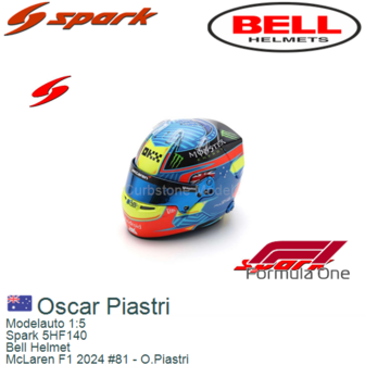 Modelauto 1:5 | Spark 5HF140 | Bell Helmet | McLaren F1 2024 #81 - O.Piastri