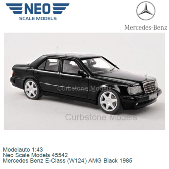 Modelauto 1:43 | Neo Scale Models 45542 | Mercedes Benz E-Class (W124) AMG Black 1985