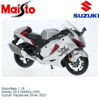 Motorfiets 1:18 | Maisto 20-21848SILVER | Suzuki Hayabusa Silver 2021