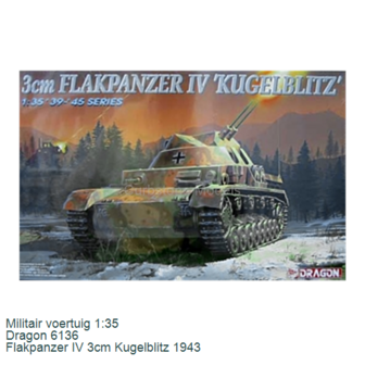 Militair voertuig 1:35 | Dragon 6136 | Flakpanzer IV 3cm Kugelblitz 1943