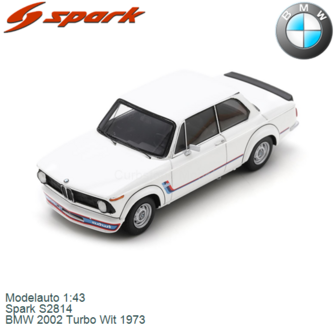 Modelauto 1:43 | Spark S2814 | BMW 2002 Turbo Wit 1973