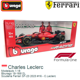 Modelauto 1:18 | Bburago 18-16812L | Scuderia Ferrari SF-23 2023 #16 - C.Leclerc