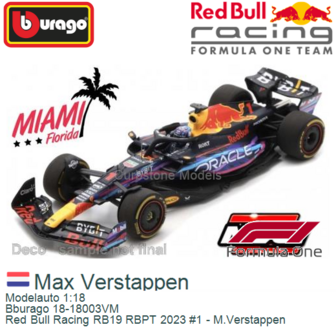 Modelauto 1:18 | Bburago 18-18003VM | Red Bull Racing RB19 RBPT 2023 #1 - M.Verstappen