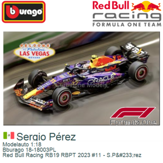 Modelauto 1:18 | Bburago 18-18003PL | Red Bull Racing RB19 RBPT 2023 #11 - S.P&amp;#233;rez