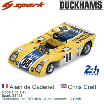 Modelauto 1:43 | Spark S9428 | Duckhams LM 1972 #68 - A.de Cadenet - C.Craft