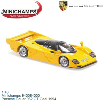 1:43 | Minichamps 940064000 | Porsche Dauer 962 GT Geel 1994