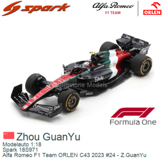 Modelauto 1:18 | Spark 18S971 | Alfa Romeo F1 Team ORLEN C43 2023 #24 - Z.GuanYu