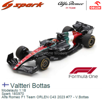 Modelauto 1:18 | Spark 18S970 | Alfa Romeo F1 Team ORLEN C43 2023 #77 - V.Bottas